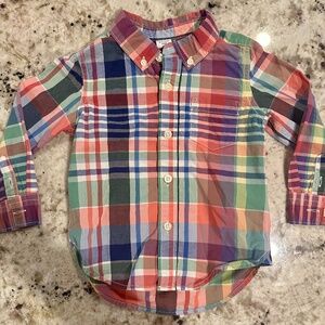 *GENTLY WORN* Baby Gap 18-24 Month Madras Plaid Button Down Shirt